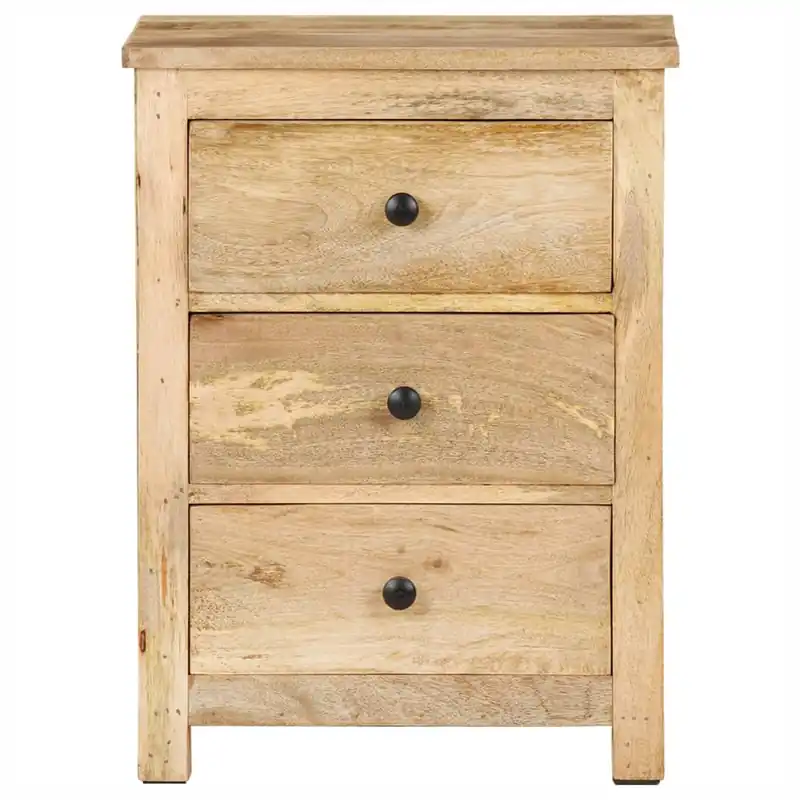 Mesita De Noche - Mesilla De Noche de madera maciza de mango 45x35x60 cm