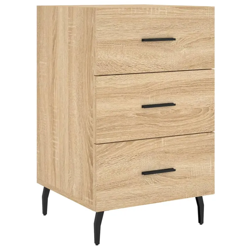 Mesita De Noche Mesilla De Noche - madera de ingeniería roble Sonoma 40x40x66 cm