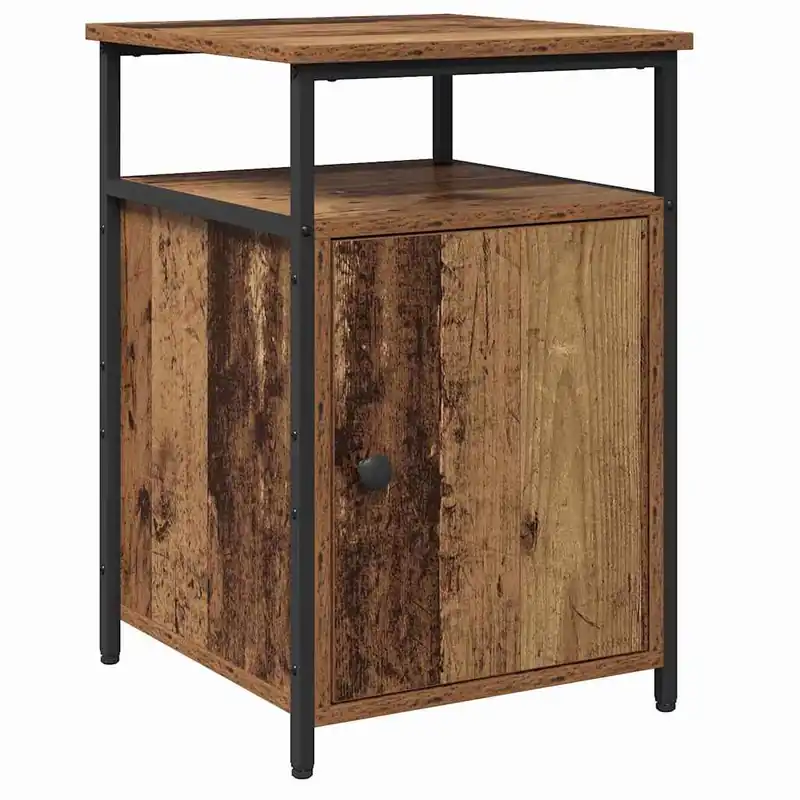 Mesita De Noche Mesilla De Noche - madera contrachapada roble ahumado 40x42x60 cm