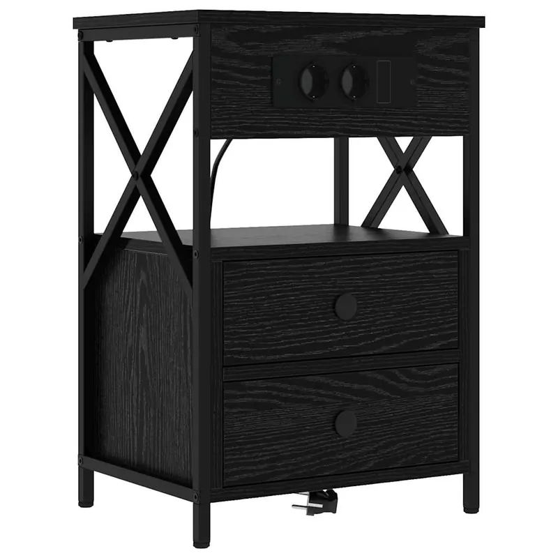 Mesita De Noche - Mesilla De Noche con cajón Marrón roble 40 x 31 x 60 cm