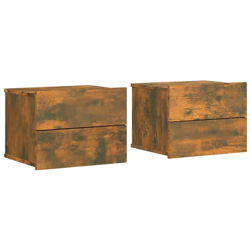 Juego de Mesitas de noche - Armarios de Noche con cajón Roble negro 40 x 30 x 30 cm
