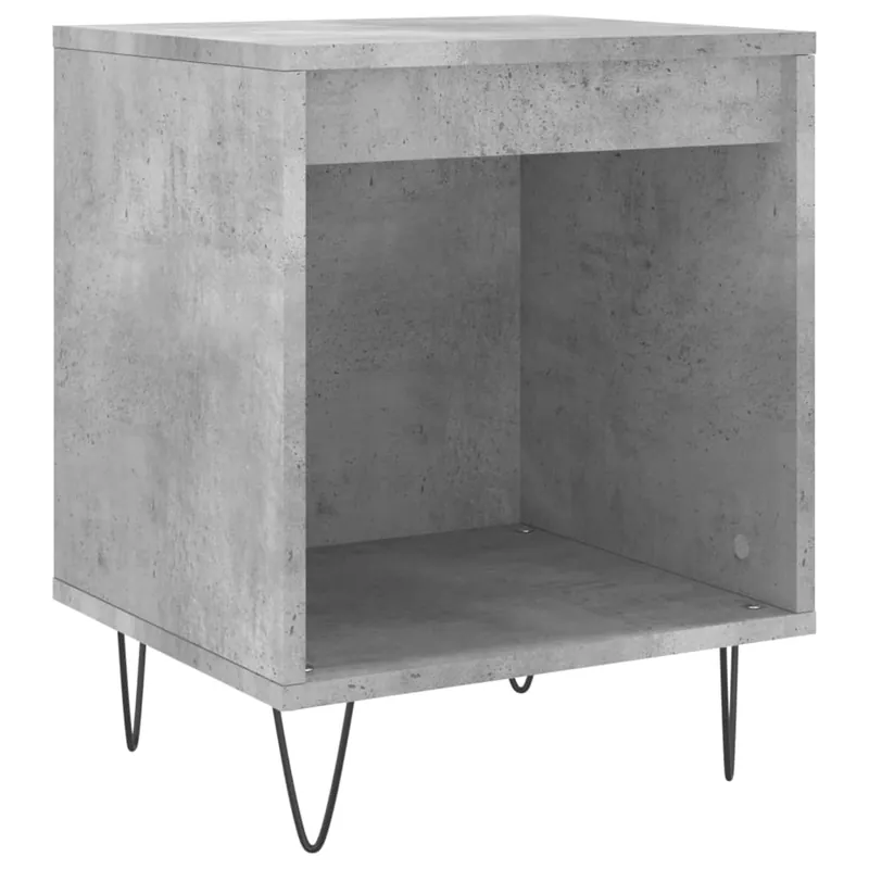 Mesita De Noche Mesilla De Noche - madera de ingeniería gris hormigón 40x35x50 cm