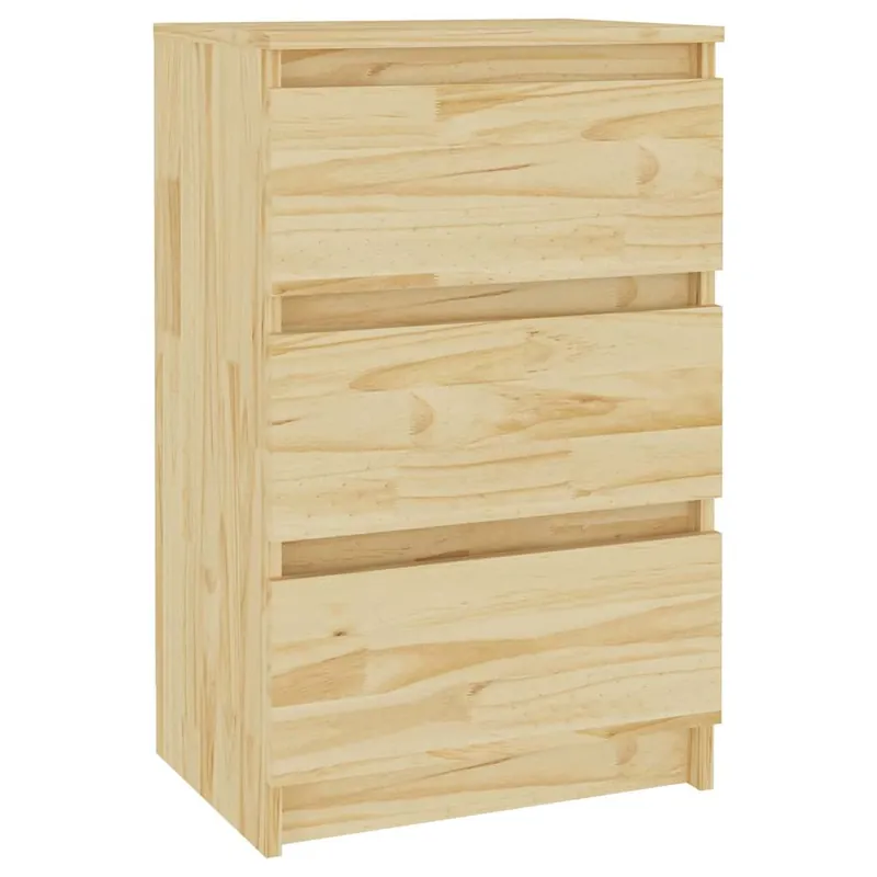 Mesita De Noche Mesilla De Noche - madera maciza de pino 40x29,5x64 cm