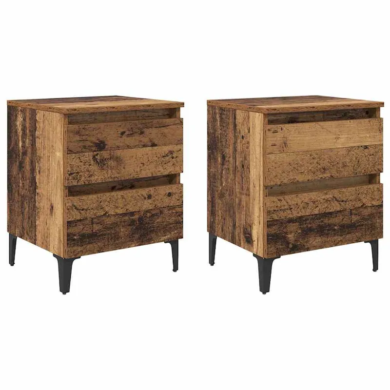 Juego de Mesitas de noche - Armarios de Noche con cajón Madera vieja 40 x 35 x 50 cm
