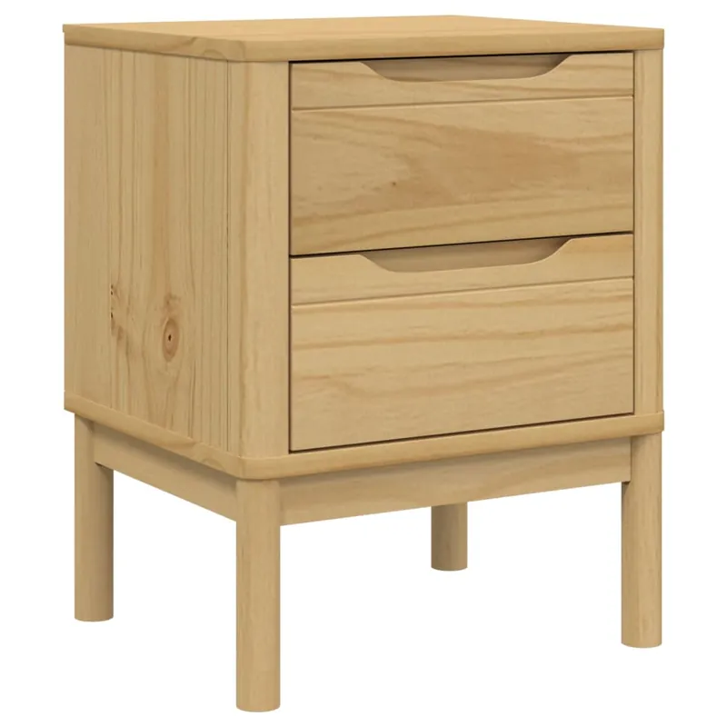 Mesita De Noche - Mesilla De Noche madera de pino marrón cera 45x39x57 cm