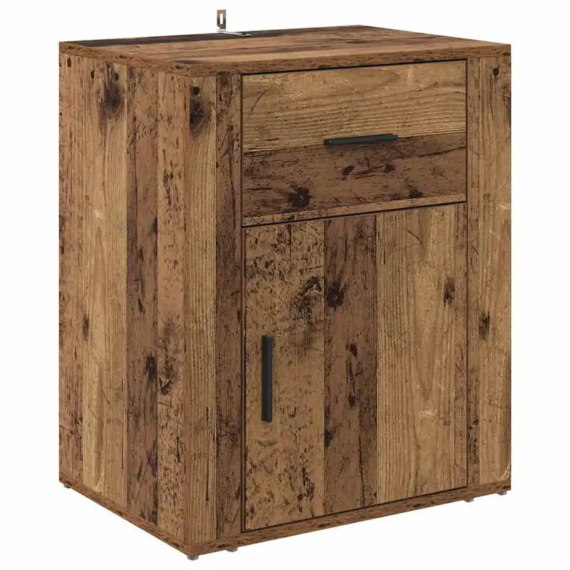 Mesita De Noche Mesilla De Noche - madera contrachapada roble ahumado 50x36x60 cm