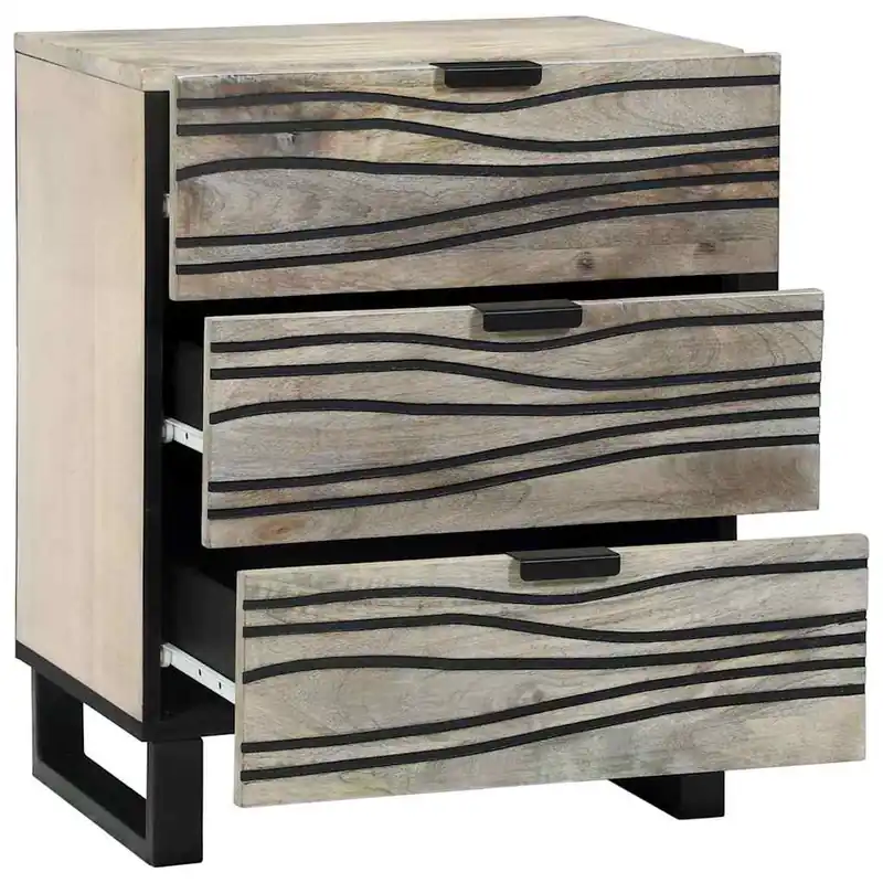 Mesita De Noche - Mesilla De Noche Nogal 50 x 33 x 60 cm madera maciza de mango