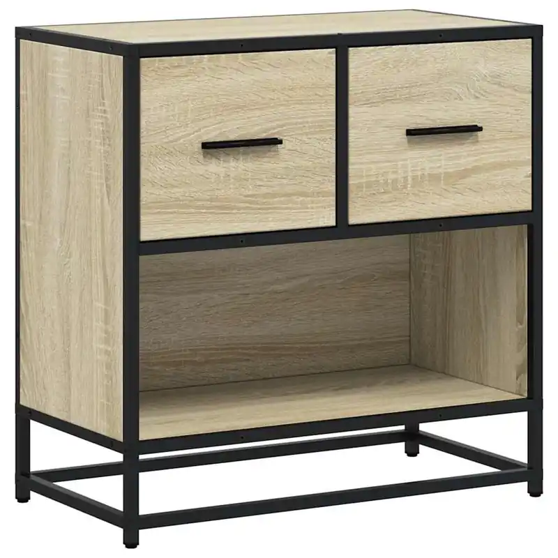 Mesita De Noche - Mesilla De Noche roble marrón 60x31x60 cm madera contrachapada