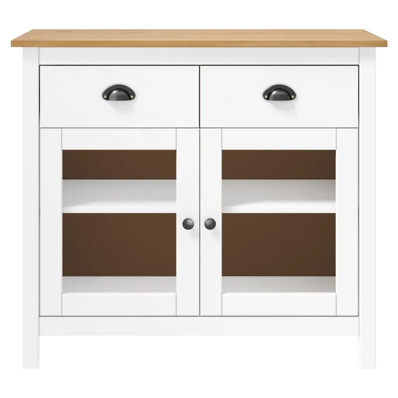 Mesita De Noche Mesilla De Noche - madera maciza de pino blanco 90x40x80 cm