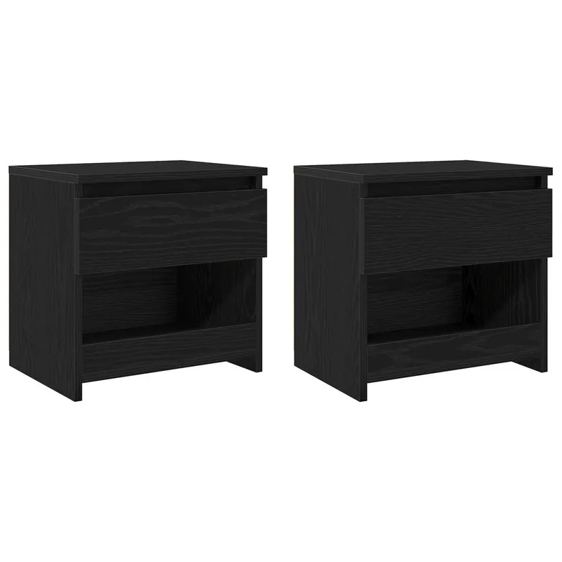 Juego de Mesitas de noche - Armarios de Noche con cajón Roble Negro 40 x 30 x 39 cm