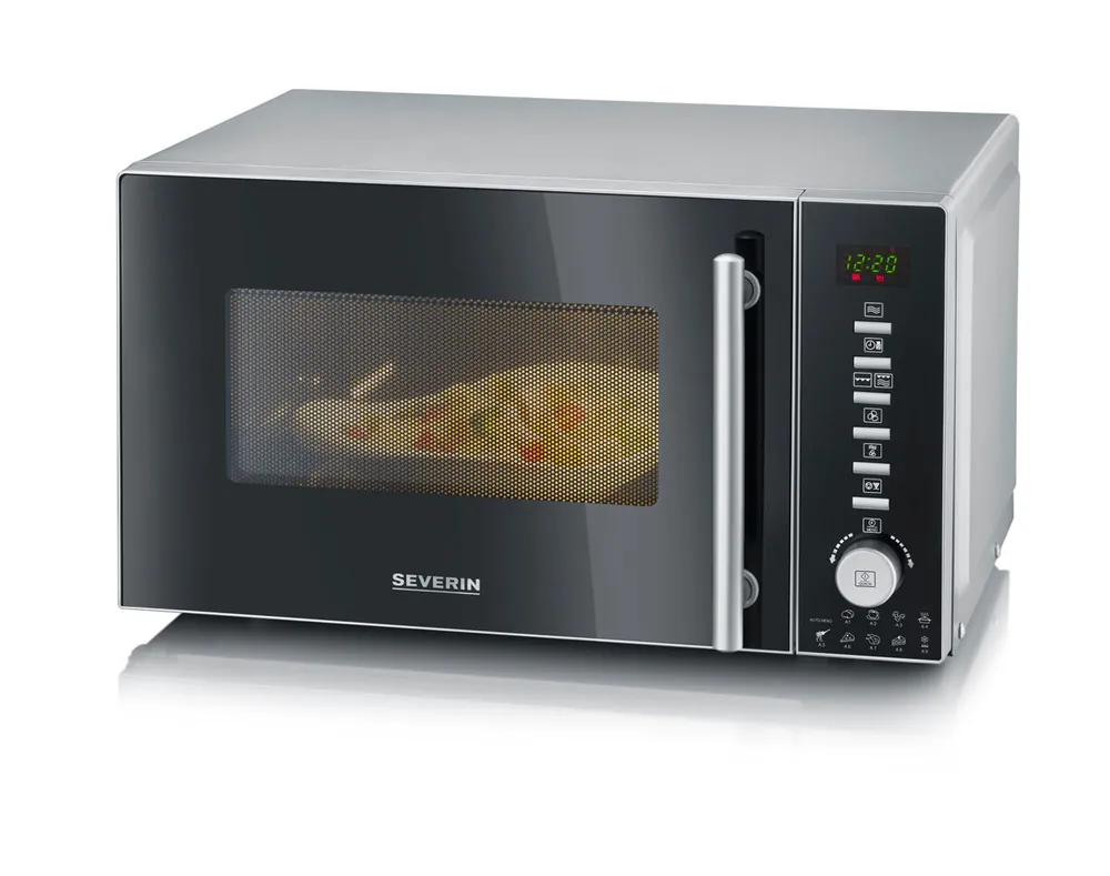 SEVERIN Microondas con Grill y Convección 3 en 1, Horno Microondas con 10 Niveles de Potencia, Microondas Digital Multifunción con Plato Giratorio y 2 Rejillas, 800 W, 20 L, Negro, MW 7773 - Electrodomésticos
