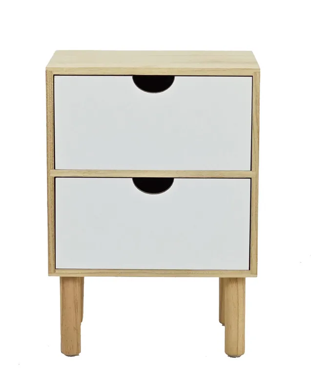 Mini mueble ANIELLE 2 cajones 42x30x24cm madera - Muebles