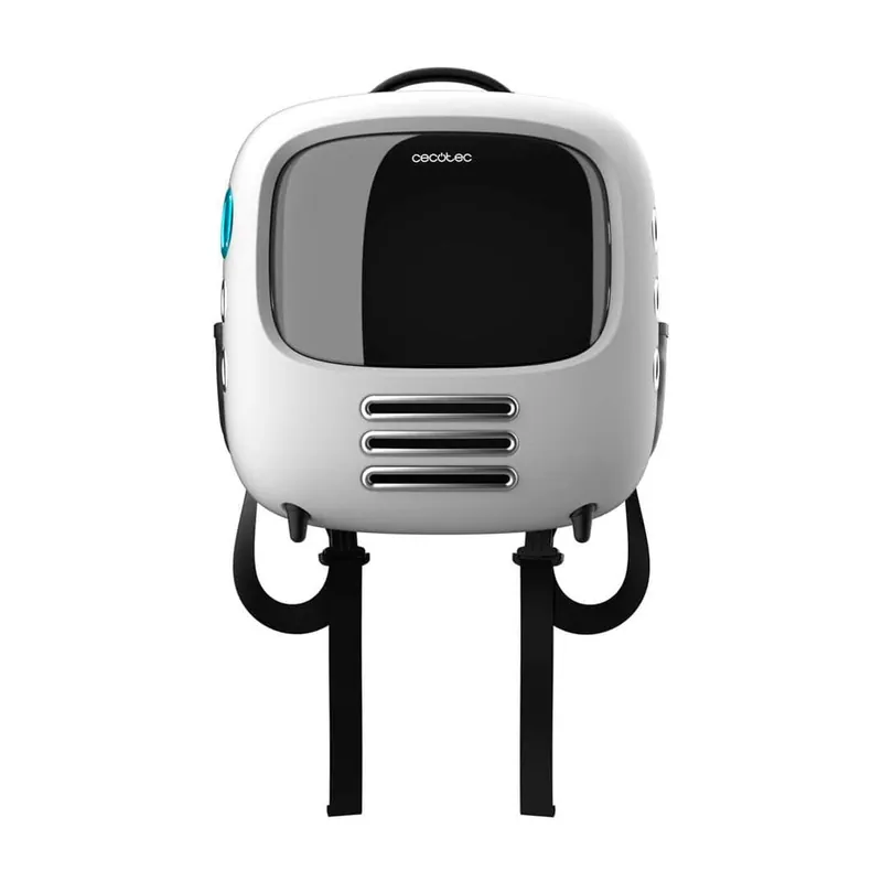 Mochila transportín Cecotec Pumba 1800 Travel Fan mascotas hasta 8kg blanco - Jardín