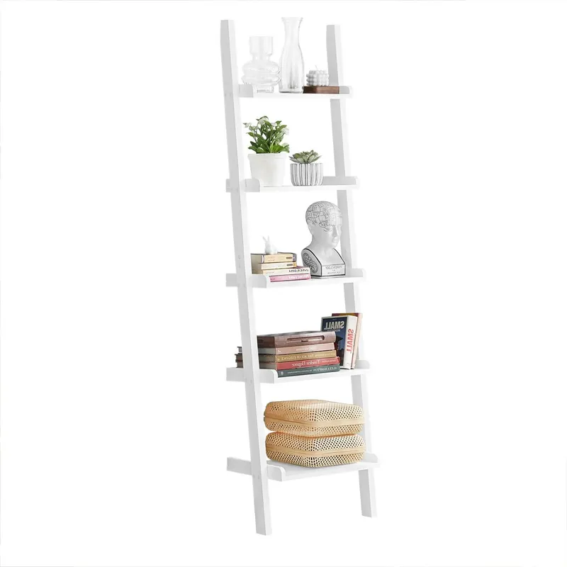 Moderna Estantería Escalera con Cinco Estantes Estante de Pared FRG17-W SoBuy ES