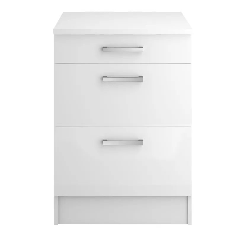 Módulo bajo UNO de 60cm 3 cajones blanco mate - Muebles