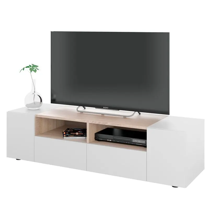 Módulo de TV Tamiko Blanco Artik (Blanco Mate) - Roble Canadian 138 x 34 x 40,2 cm