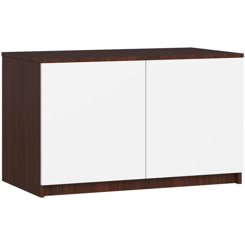 Módulo superior de armario AKORD S90 Wengué 90 cm 2 puertas color Blanco mate 2 estantes 90x51x55 cm - Muebles