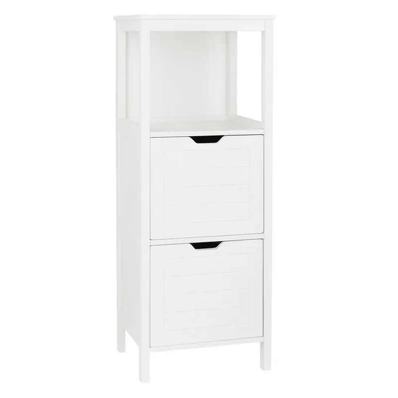 Mueble Auxiliar de Baño con Cajones y Estantes Abiertos. (30x30x89 cm)