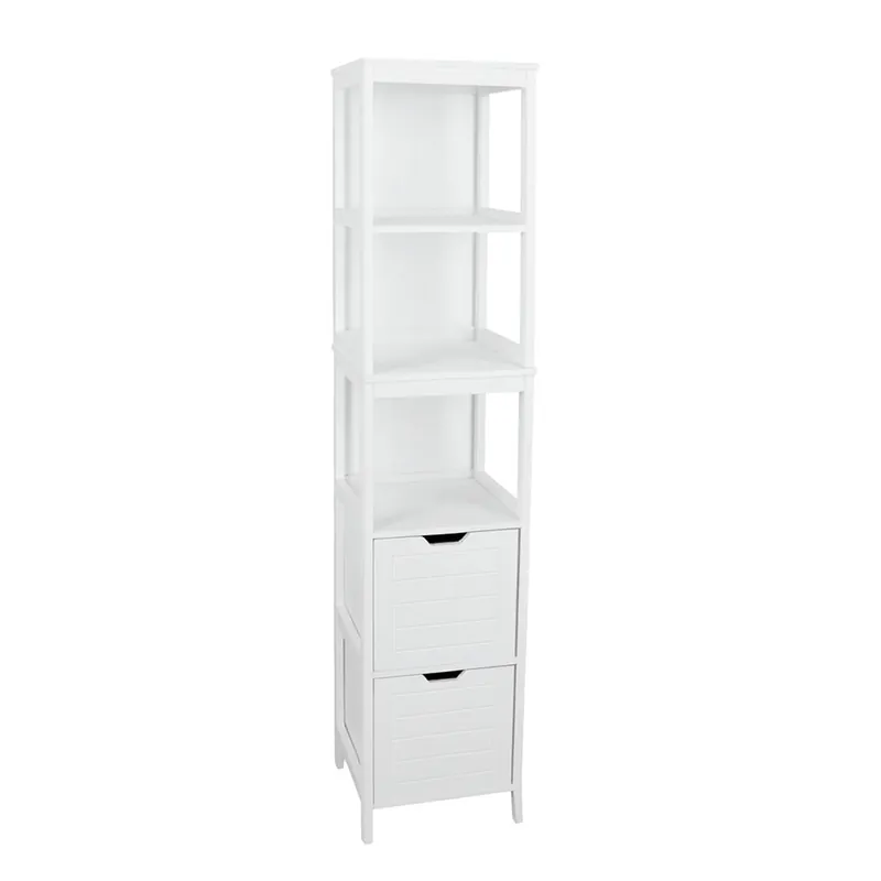 Mueble Auxiliar de Baño con Cajones y Estantes Abiertos. (30x30x144 cm)
