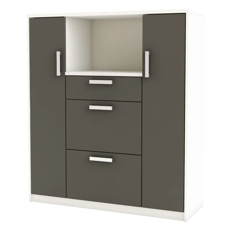 Mueble Auxiliar De Cocina Mueble Microondas Flavor Color Blanco Y Gris 116x132 cm - Muebles