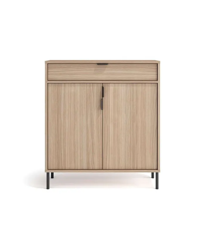 Mueble auxiliar y zapatero con 2 puertas y 1 cajón funcional - Muebles