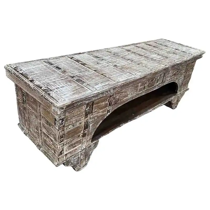 Mueble bajo de madera artesanal 165-175x45x57h cm