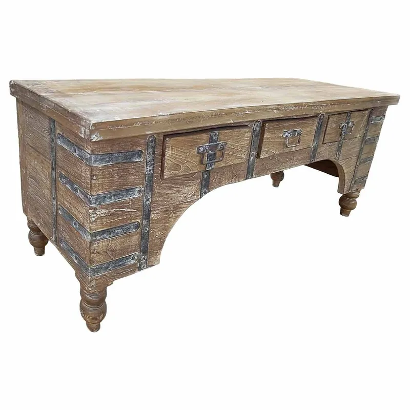 Mueble bajo de madera artesanal 165-175x45x57h cm