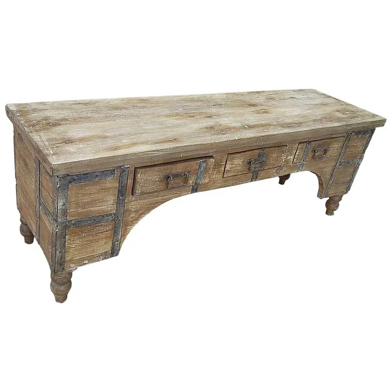 Mueble bajo de madera artesanal 165-175x45x57h cm