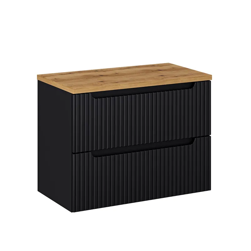 Mueble bajo lavabo 80cm 2 cajones encimera Riva Cachemira y Madera - Baño