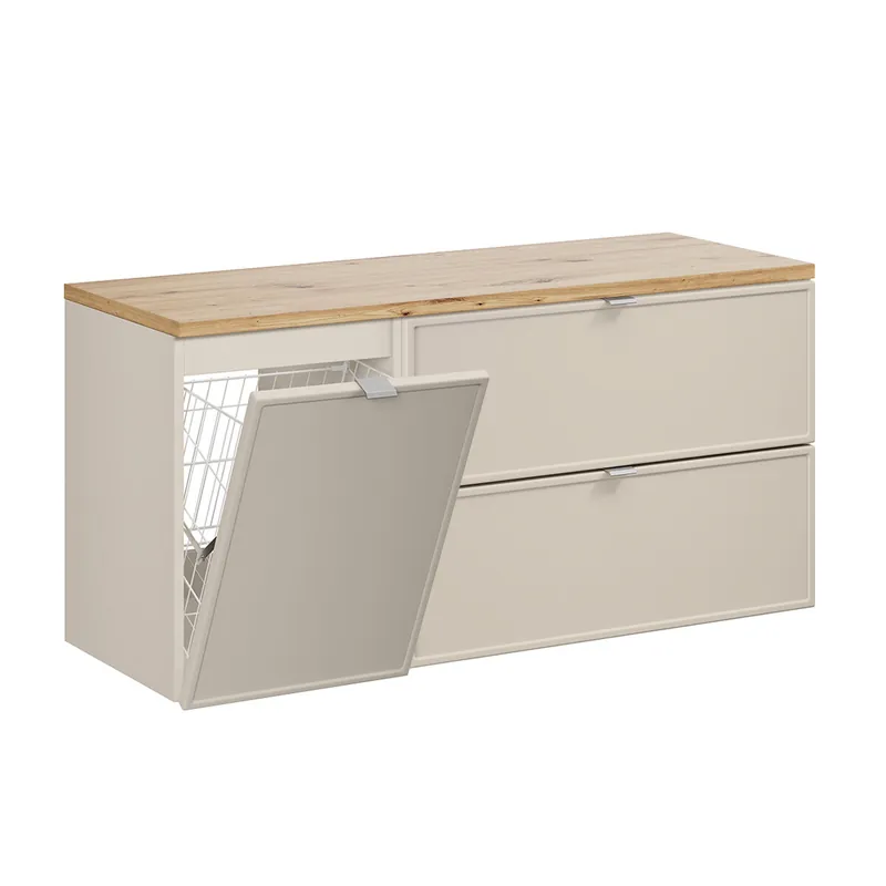 Mueble bajo lavabo 120cm cesto de ropa Alba Cachemira - Baño