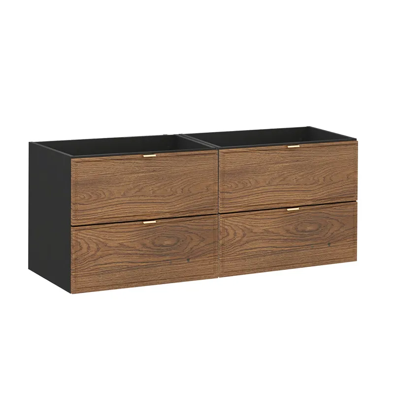 Mueble bajo lavabo 120cm Elena Madera y negro - Baño