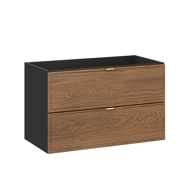 Mueble bajo lavabo 80cm Elena Madera y negro - Baño