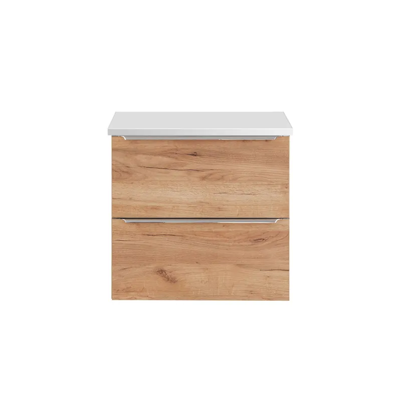 Mueble bajo lavabo 60cm y encimera April Madera y Blanco - Baño