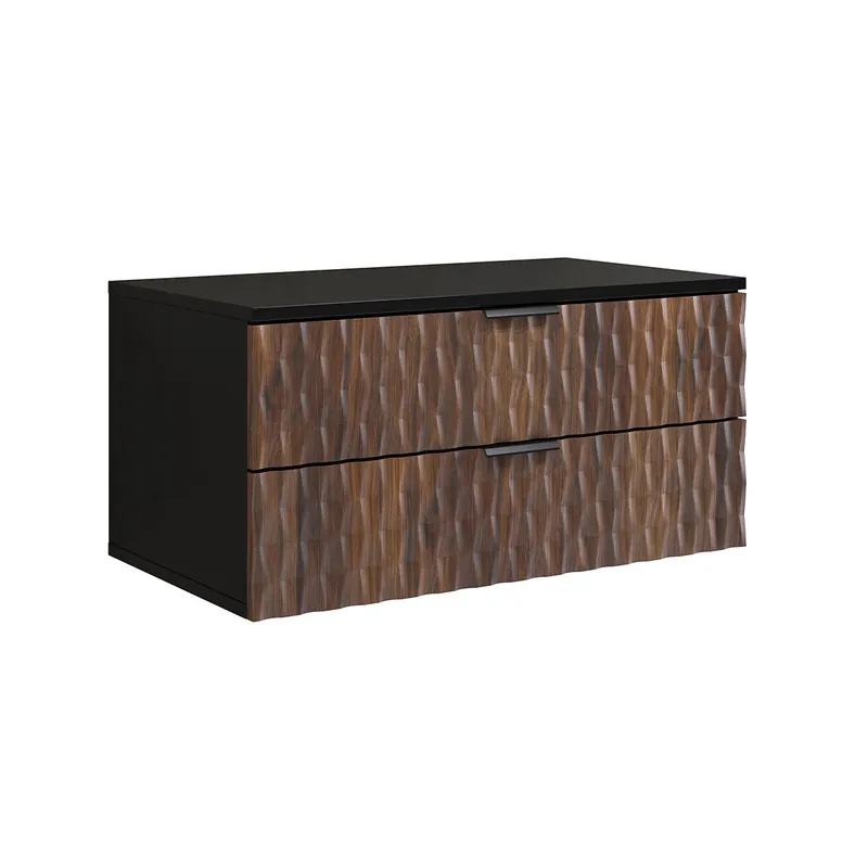 Mueble bajo lavabo 80 cm encimera Nevia Madera y Negro - Baño