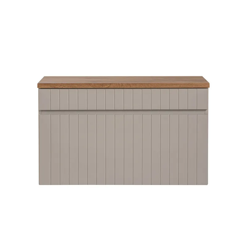 Mueble bajo lavabo 80 cm encimera Zelie cachemira y madera - Baño