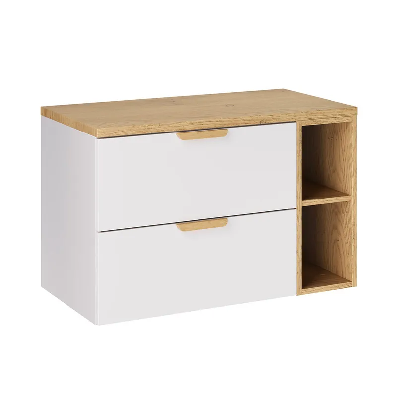 Mueble bajo lavabo Oria 80cm 2 huecos Verde mate - Baño
