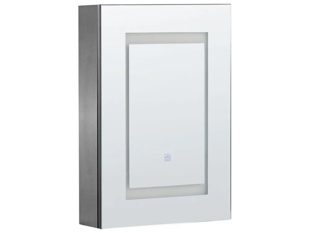 Armario con espejo de pared para baño LED MALASPINA 40 cm 60 cm Negro