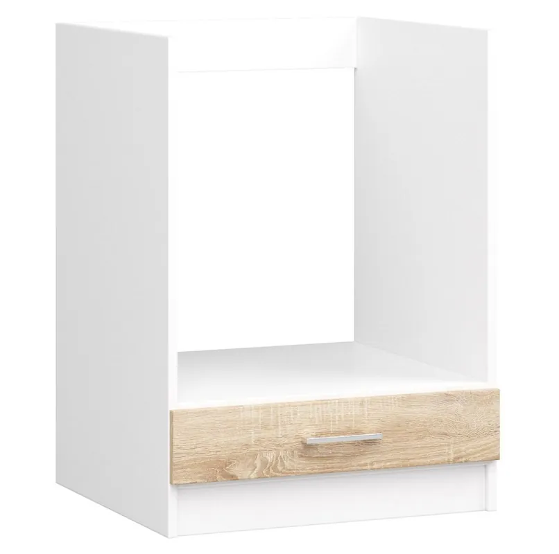 Armario de cocina para horno AKORD S60 con encimera LIMA Blanco 60 cm 1 puerta Roble Sonoma 1 estante 60x55x82 cm - Baño