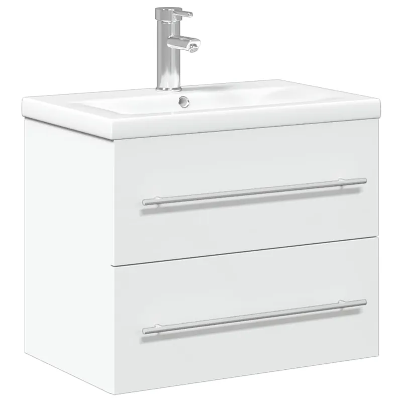 vidaXL Mueble de baño con lavabo integrado blanco