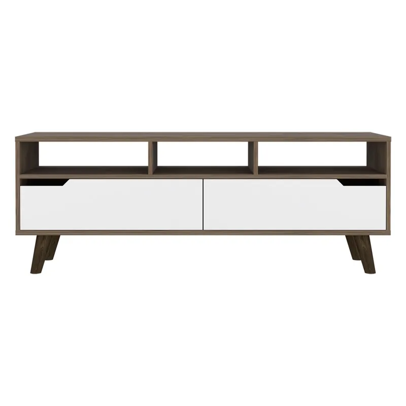 Mueble de Televisor Oslo, con estantería 51CM A X 137CM An X 39CM P Bellota / Blanco - Muebles