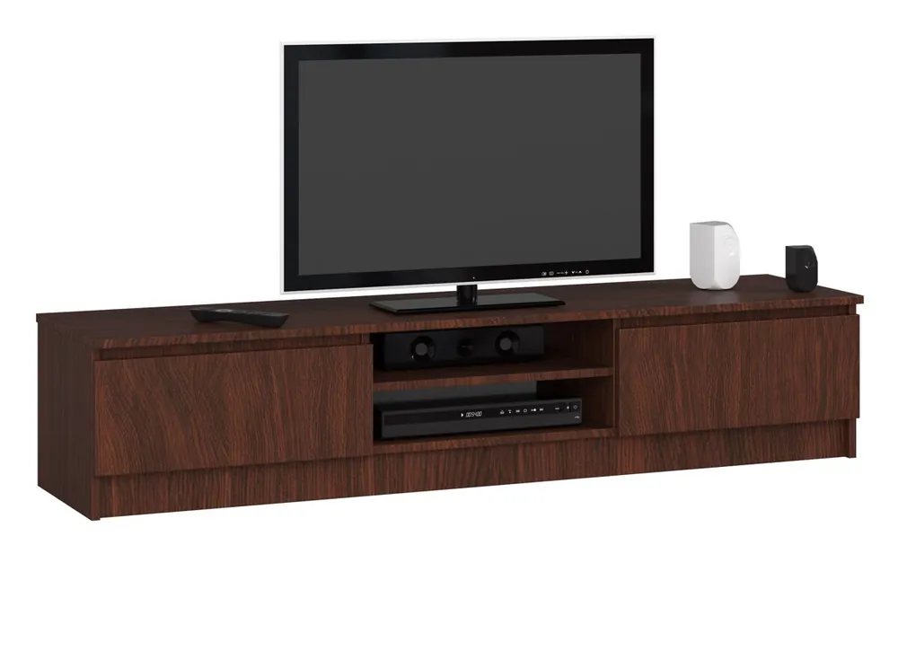 Mueble de TV AKORD Wenge 160 cm 2 puertas frente en color Wenge 2 estantes 160x40x33 cm - Muebles