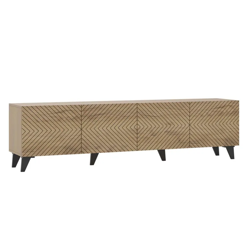 Mueble de TV 200 cm Josi Salón Comedor 4 Puertas abatibles Melamina - Muebles