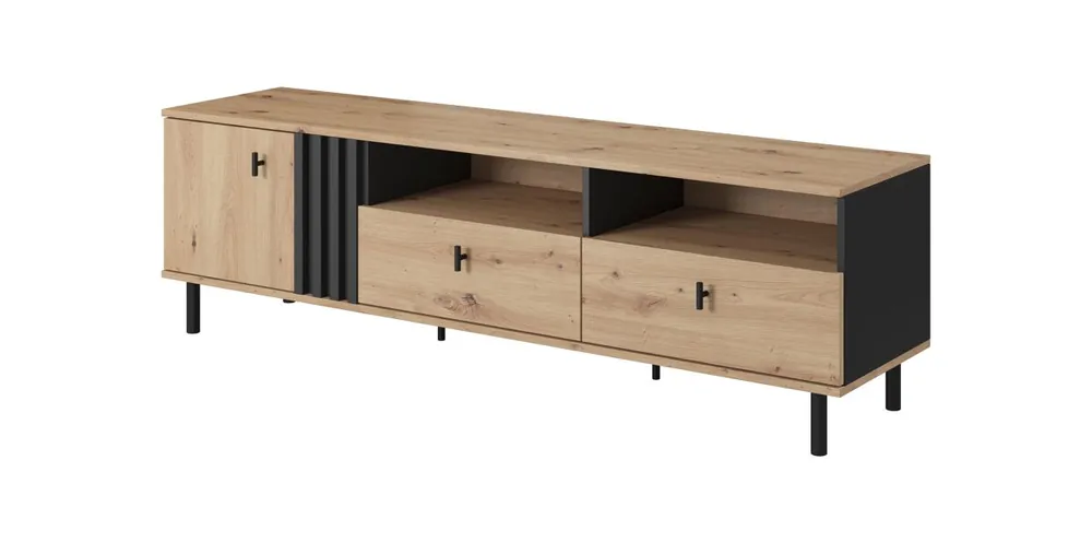Mueble de TV MADIS 165x40x50 Beige, Negro - Muebles