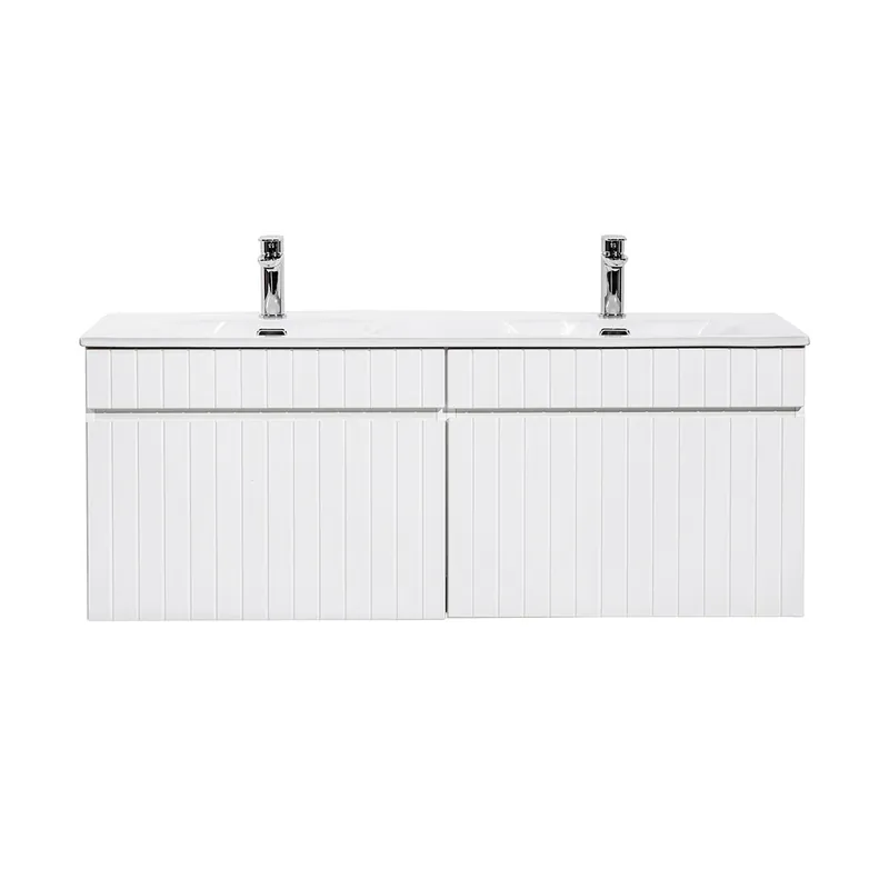 Mueble doble lavabo encastrado 120cm Zelie Blanco - Baño