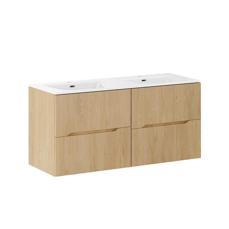 Mueble lavabo doble encastrado 120cm Isaline Madera - Baño