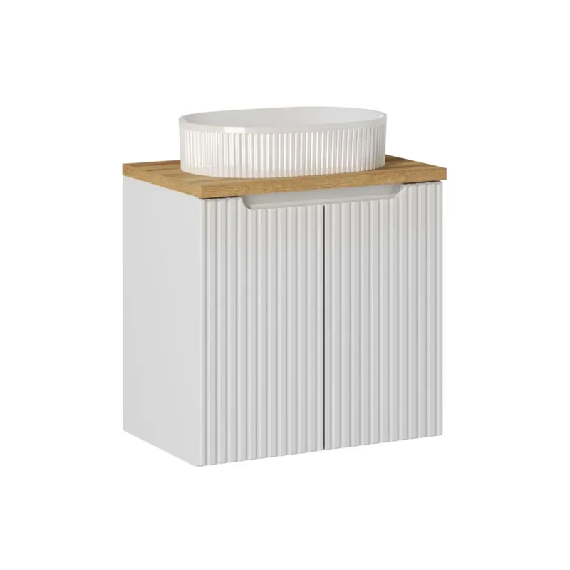 Mueble lavabo individual 60cm 2 puertas Riva Cachemira y Madera - Baño