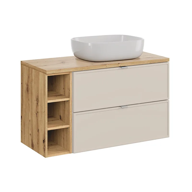 Mueble lavabo individual 100cm 3 compartimientos Alba Cachemira - Baño
