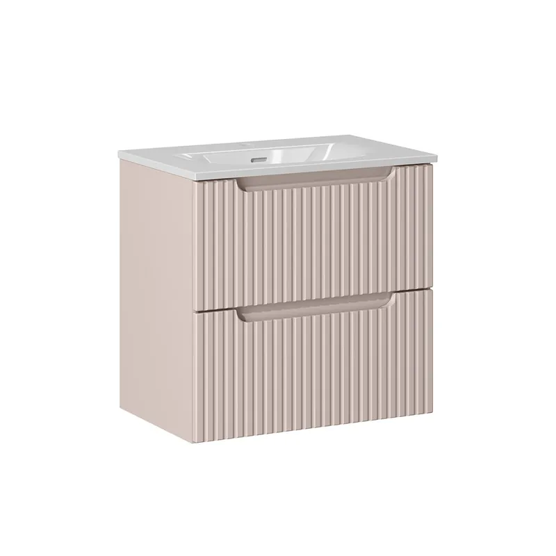 Mueble lavabo individual encastrado 60cm 2 cajones Riva Cachemira - Baño