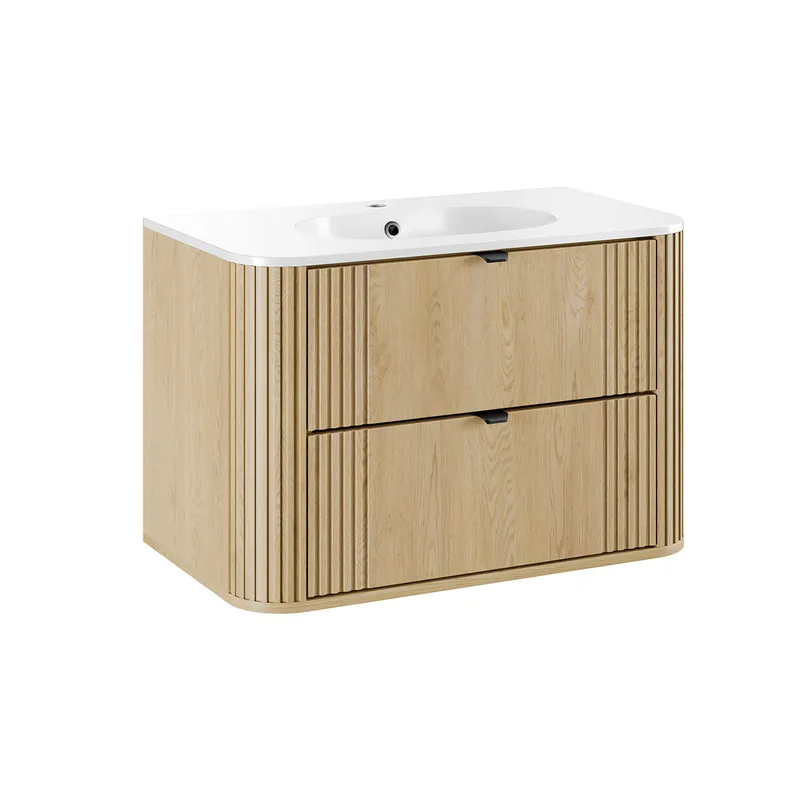 Mueble lavabo individual encastrado 80cm Mila Madera - Baño