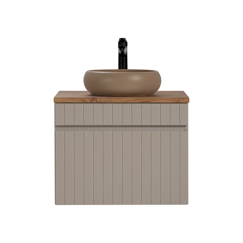 Mueble lavabo individual 60cm Zelie Cachemira y Madera - Baño